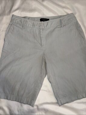 Talbots Women's Light Blue Pinstripe Bermuda Shorts